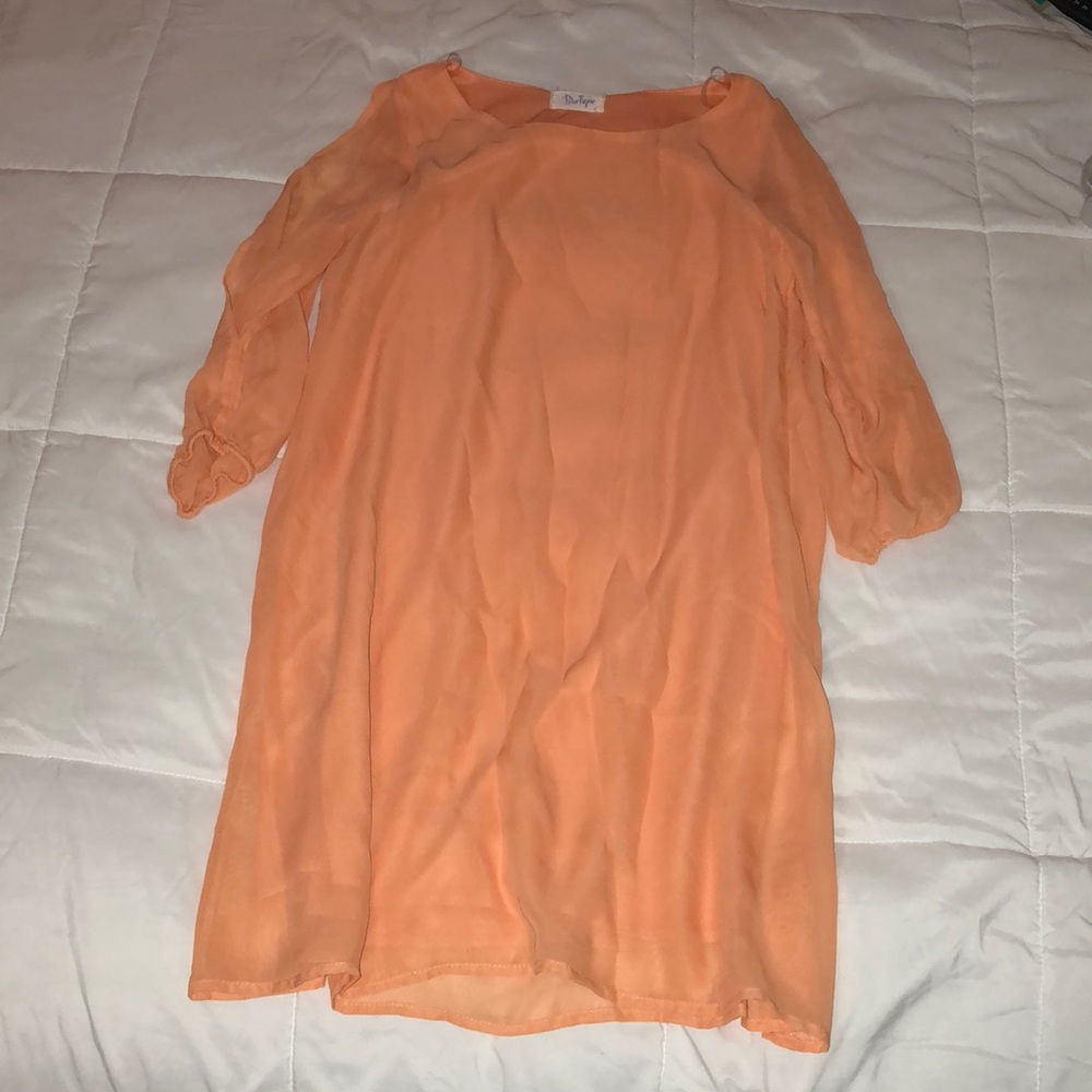 Tangerine slit arm dress